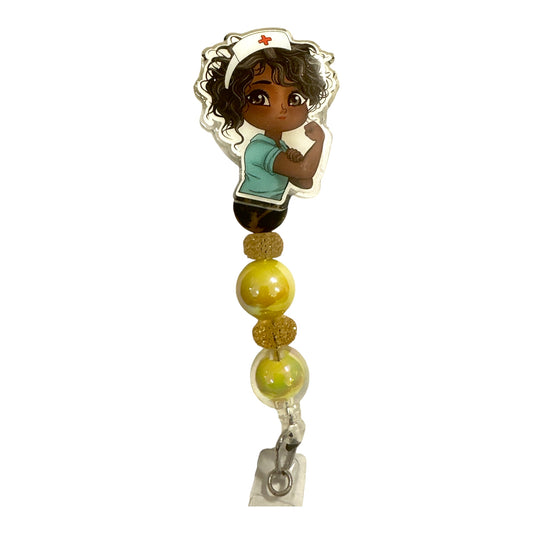 Black nurse badge Reel