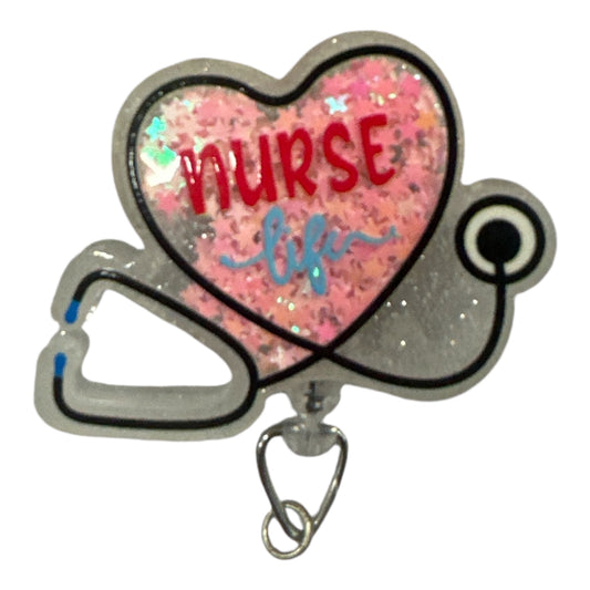 Nurse Life Shaker Badge Reel