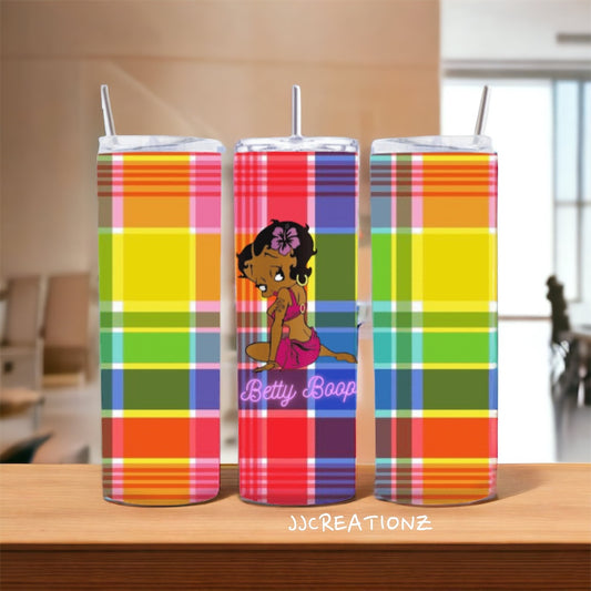 Black Betty Boop Tumbler with VI Madras 20 oz