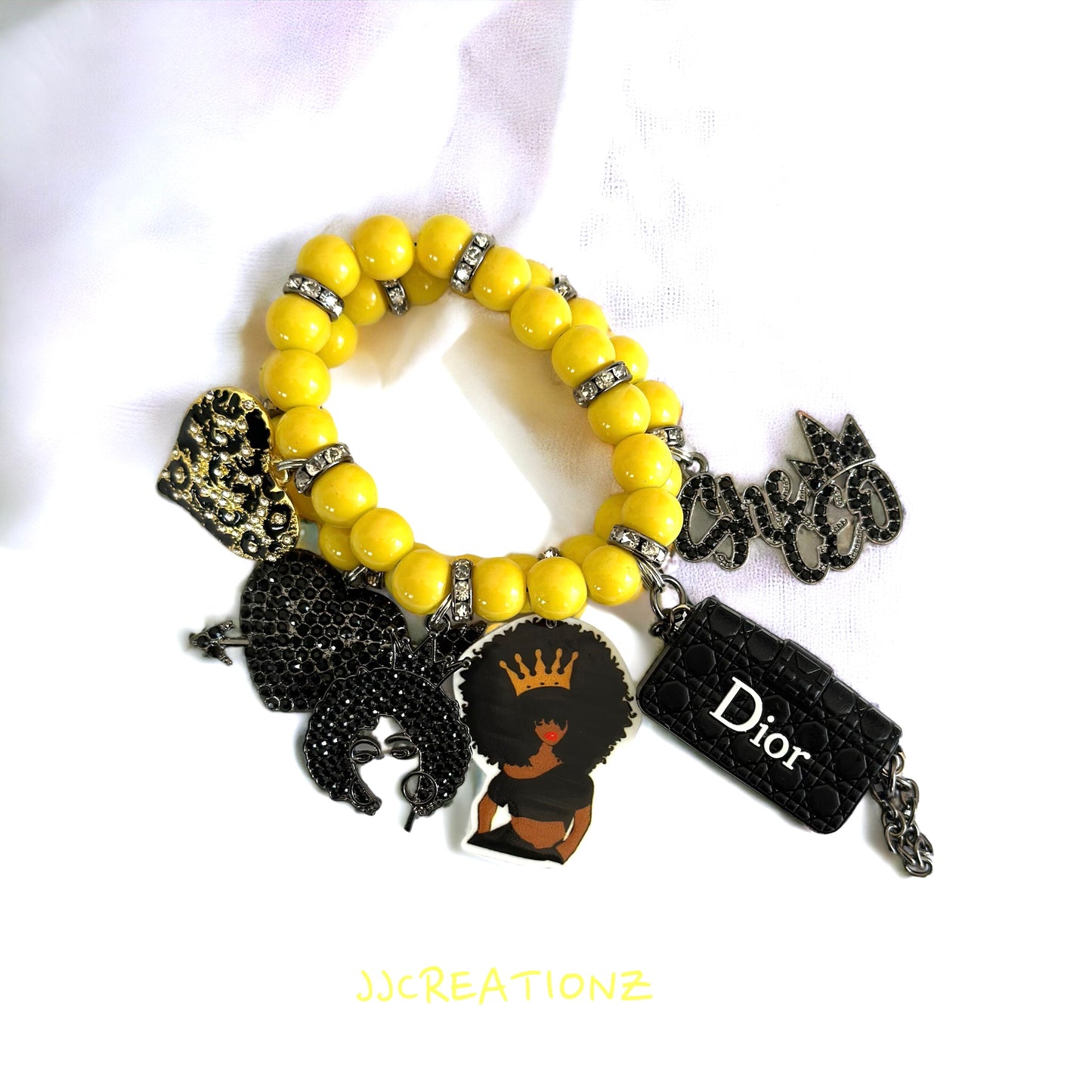 Yellow Black queen bracelet