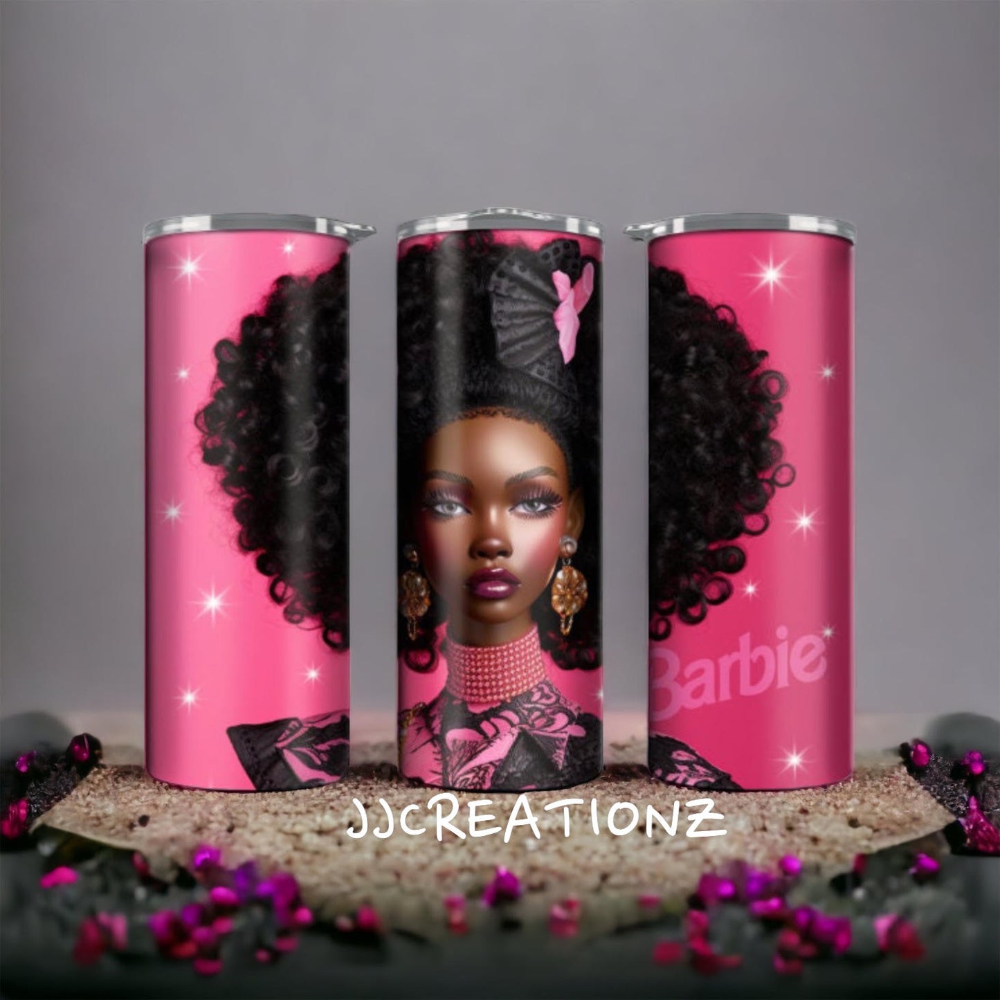 Afro Barbie 20 oz skinny tumbler