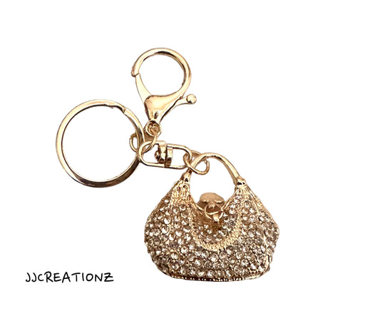 Bling gold purse key chain