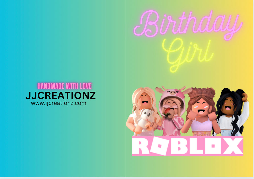 Roblox Girls Happy Birthday Card