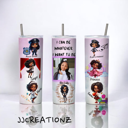 Litle Black Girl Inspiration tumbler, Add your photo.