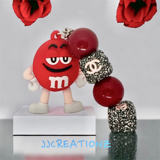 Red M&M keychain